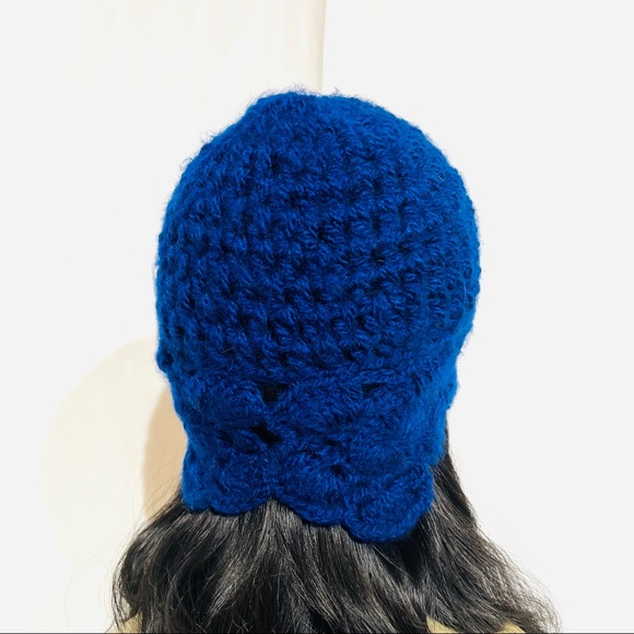 Roman Keflay Hand Made Crochet Royal Blue Wool Hat main image 4